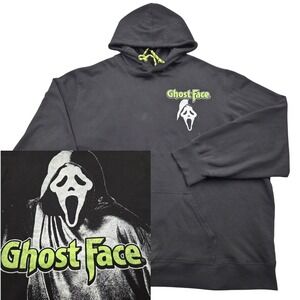 Ghost Face Scream Horror Movie Graphic Hoodie by Bioworld Black Mens 3XL
